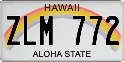 HI license plate ZLM772