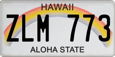 HI license plate ZLM773