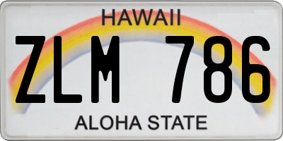 HI license plate ZLM786