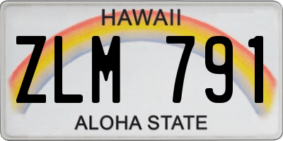 HI license plate ZLM791