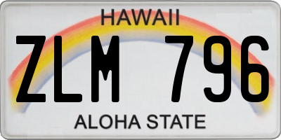 HI license plate ZLM796