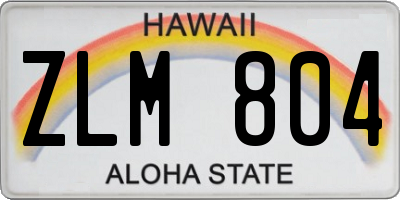 HI license plate ZLM804