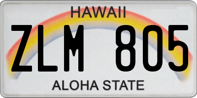 HI license plate ZLM805
