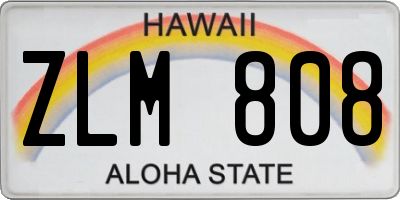 HI license plate ZLM808