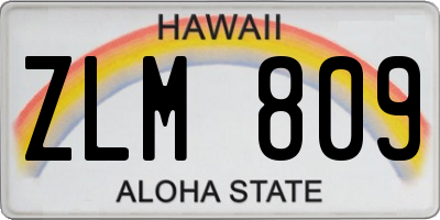 HI license plate ZLM809