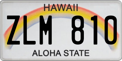HI license plate ZLM810