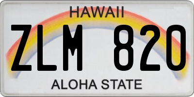 HI license plate ZLM820