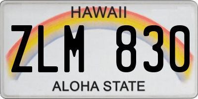 HI license plate ZLM830