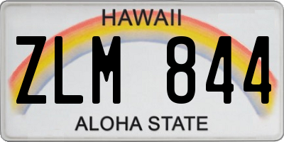 HI license plate ZLM844