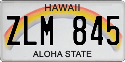 HI license plate ZLM845