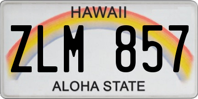 HI license plate ZLM857
