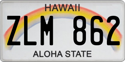 HI license plate ZLM862