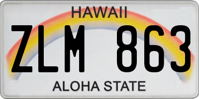 HI license plate ZLM863