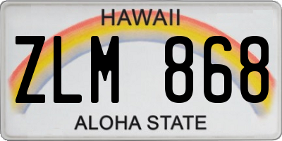 HI license plate ZLM868