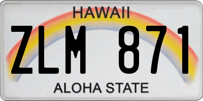 HI license plate ZLM871