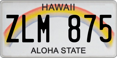 HI license plate ZLM875
