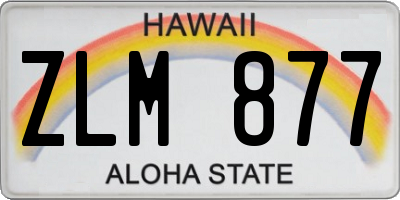 HI license plate ZLM877