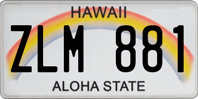 HI license plate ZLM881