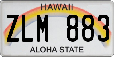 HI license plate ZLM883