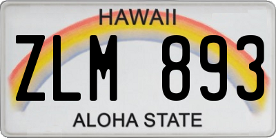 HI license plate ZLM893