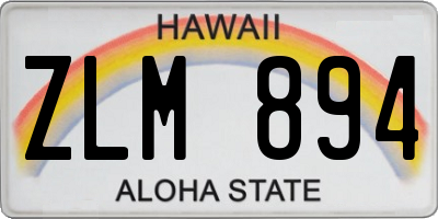 HI license plate ZLM894