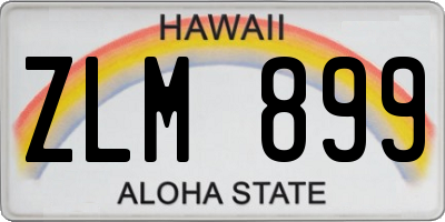 HI license plate ZLM899