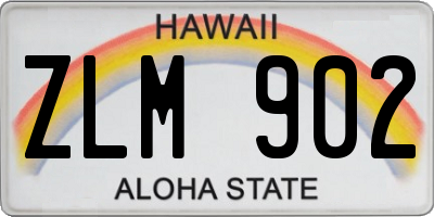 HI license plate ZLM902