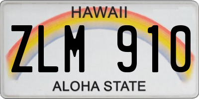 HI license plate ZLM910