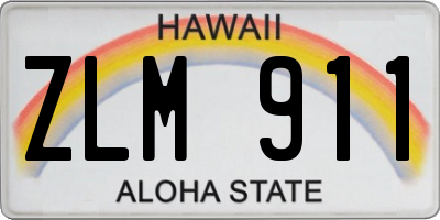 HI license plate ZLM911