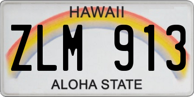 HI license plate ZLM913