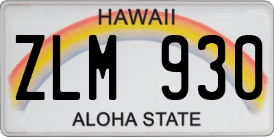 HI license plate ZLM930