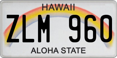 HI license plate ZLM960