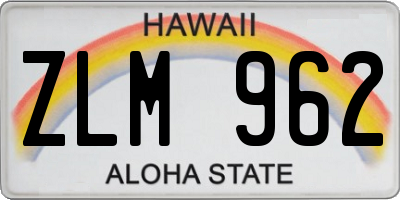 HI license plate ZLM962