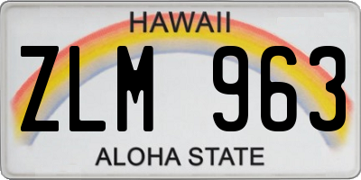 HI license plate ZLM963