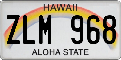HI license plate ZLM968