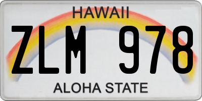 HI license plate ZLM978