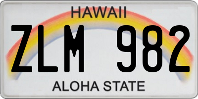 HI license plate ZLM982