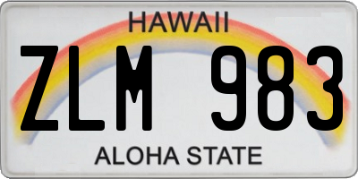 HI license plate ZLM983