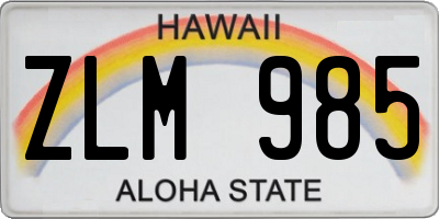 HI license plate ZLM985