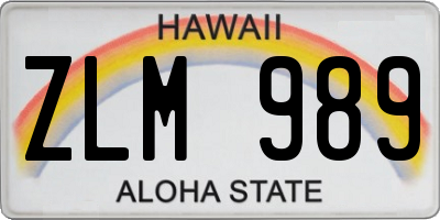 HI license plate ZLM989