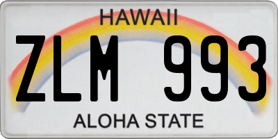 HI license plate ZLM993
