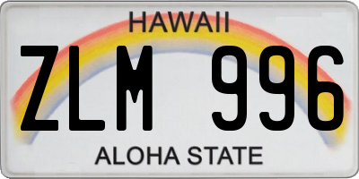 HI license plate ZLM996