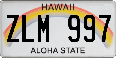 HI license plate ZLM997