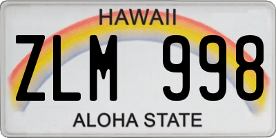 HI license plate ZLM998