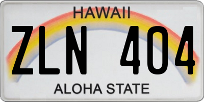 HI license plate ZLN404
