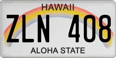 HI license plate ZLN408
