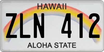HI license plate ZLN412