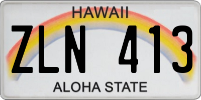 HI license plate ZLN413