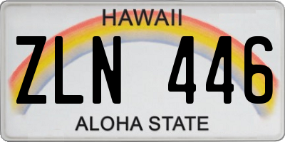 HI license plate ZLN446
