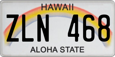 HI license plate ZLN468